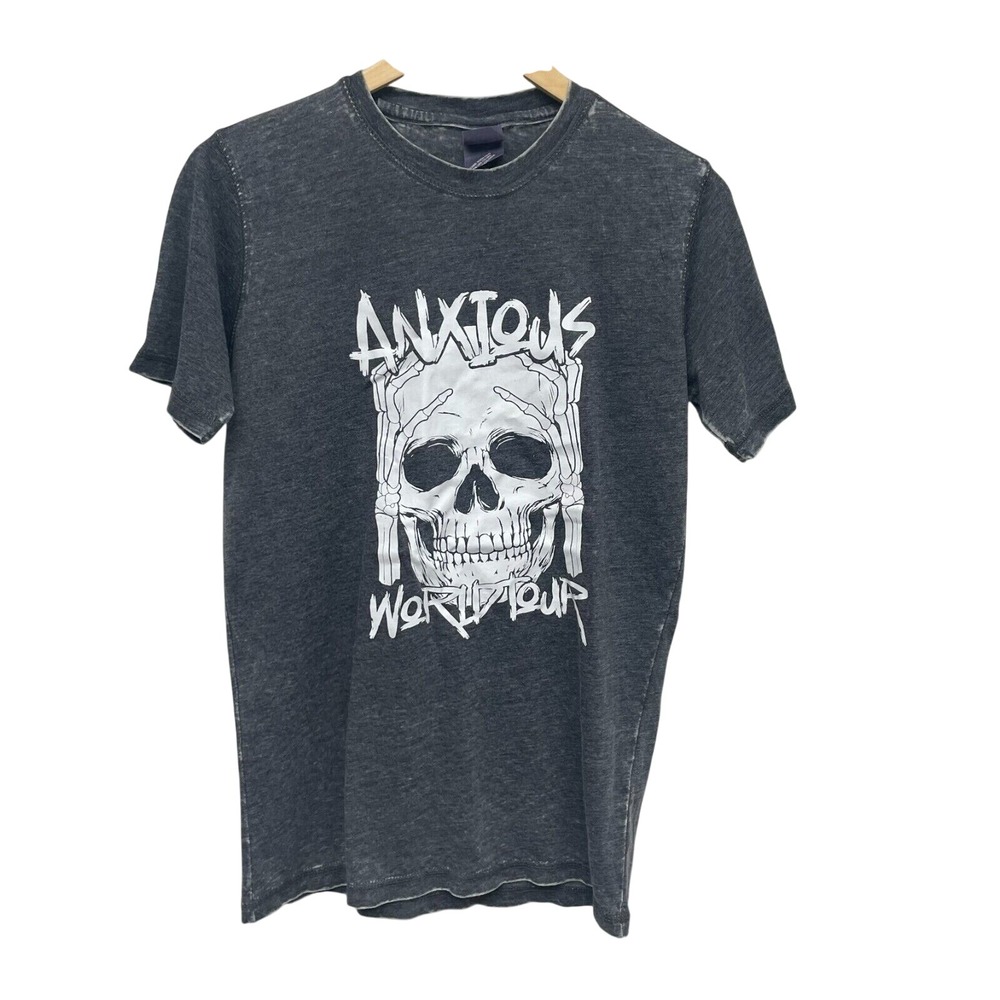 Anxious World Tour High Function Soft distressed t-shirt size Small skull